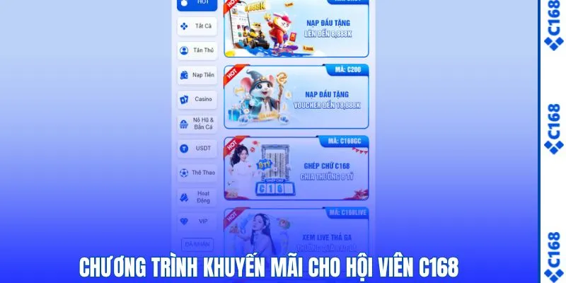 Chương trình khuyến mãi hot cho hội viên C168